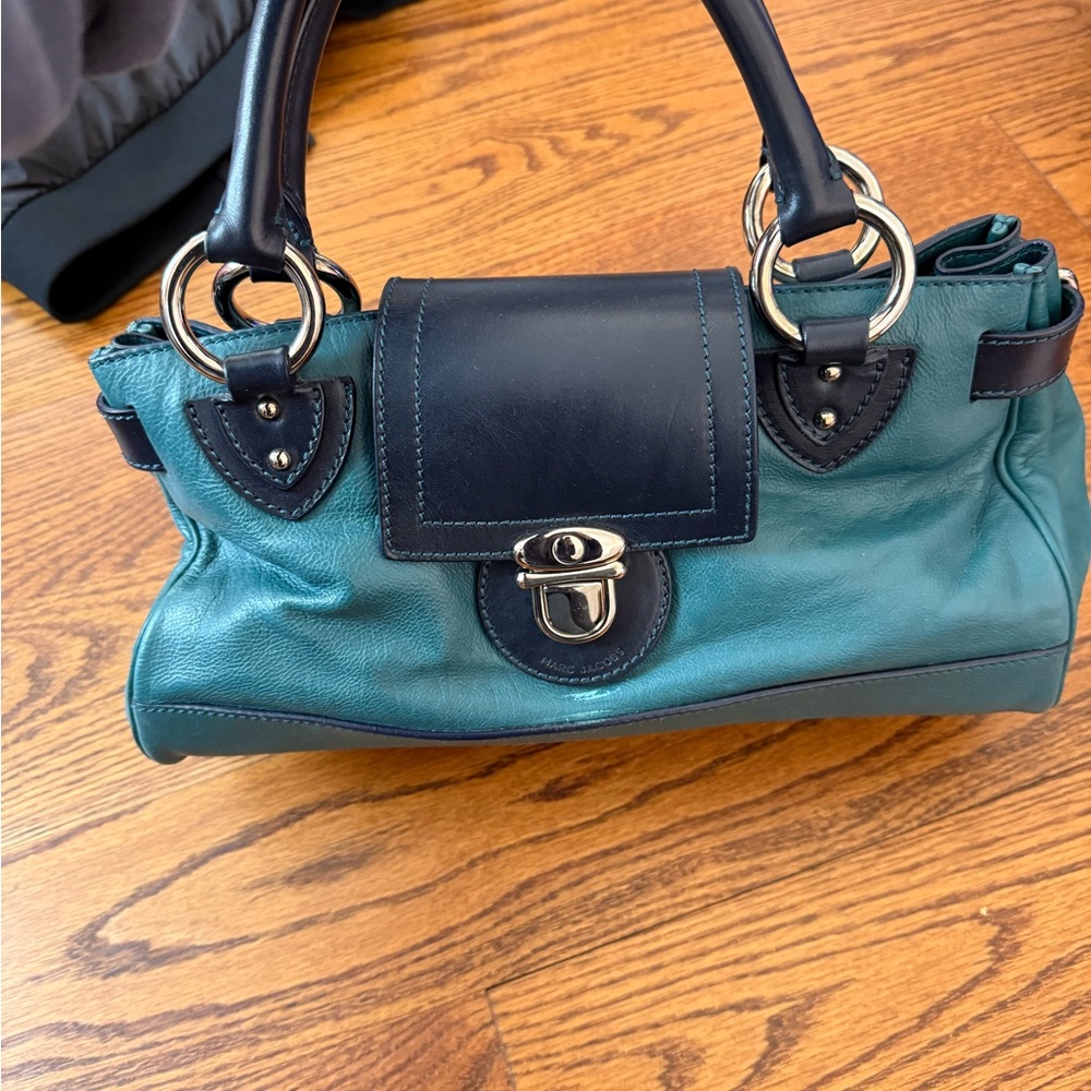 Marc Jacobs Teal and Navy Shoulder Bag
